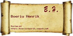 Boeriu Henrik névjegykártya